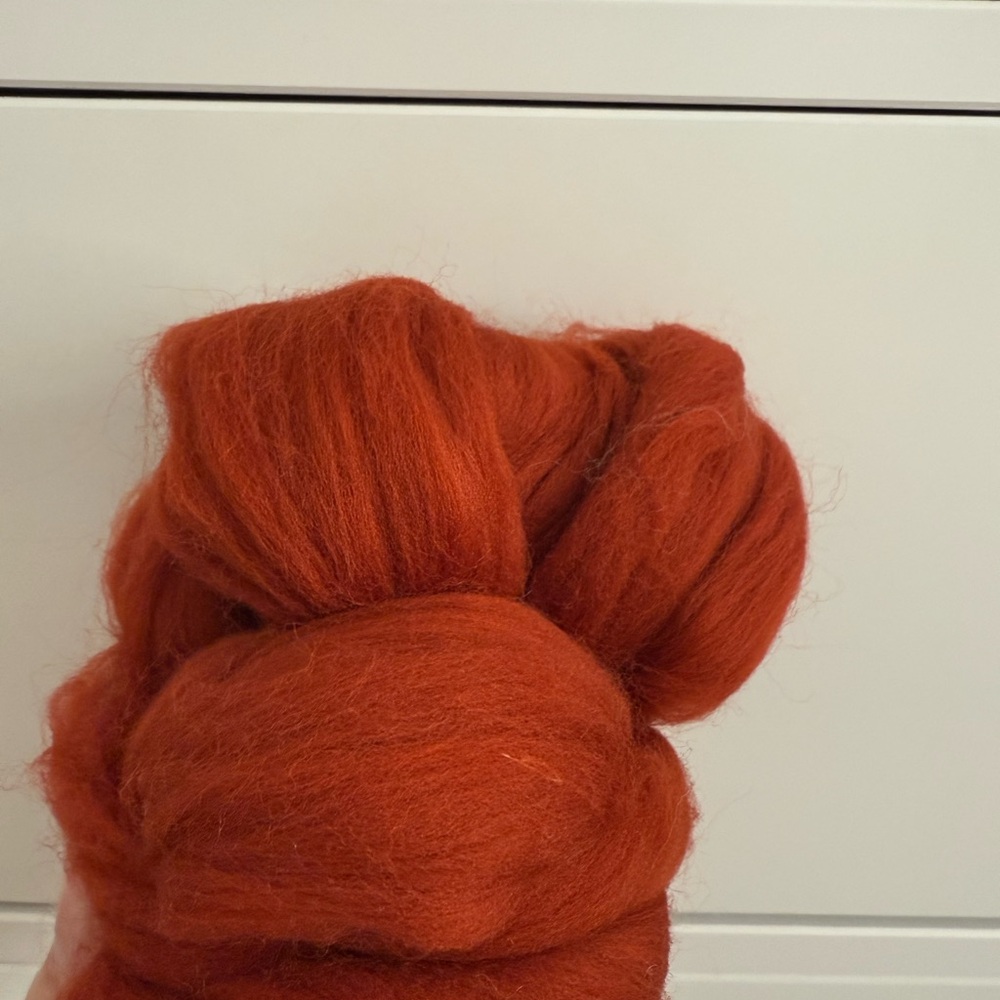 Rust and Orange Wool Roving - Picture 2 of 4